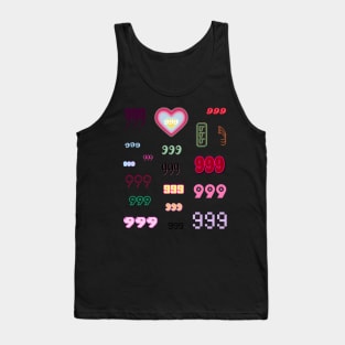 999 angel number aesthetic pack colorful Tank Top